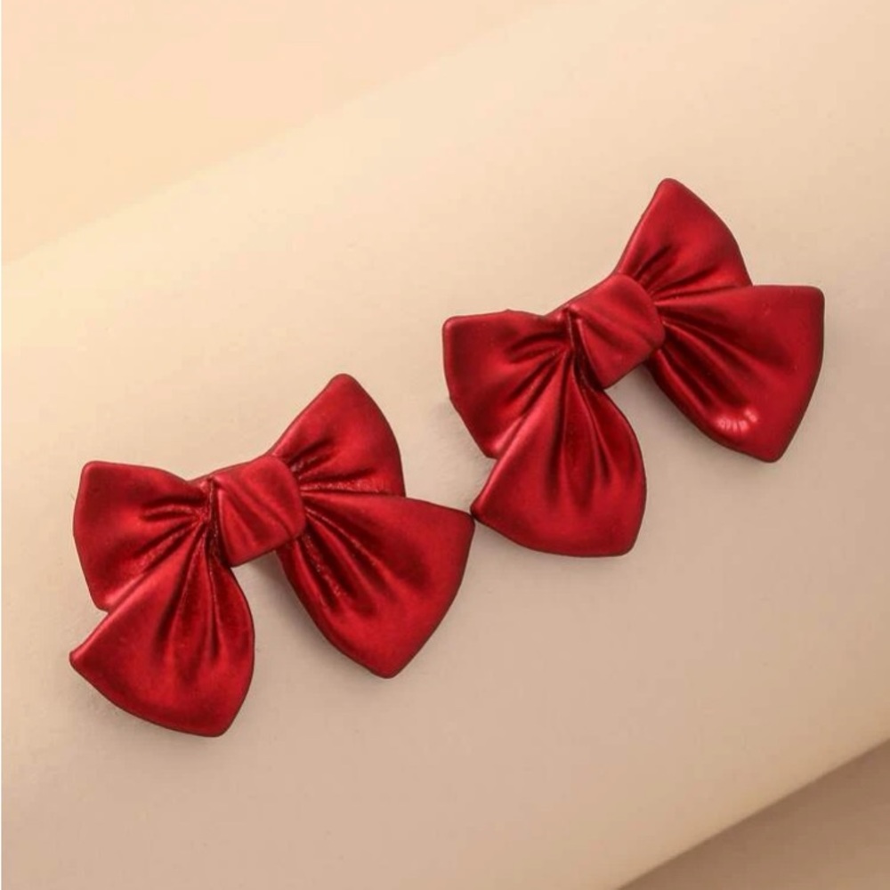 Delicate Festive🎁Red Bow Earrings